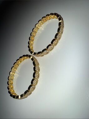 Lisa Gozlan happy face bracelets clear and pink eyes 7”